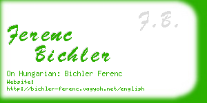 ferenc bichler business card